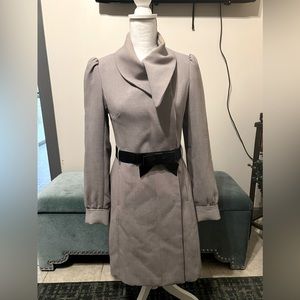Grey knee length Casual Coat